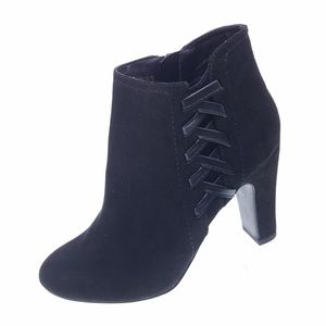Fergalicious Purge Black Leather Bootie Suede